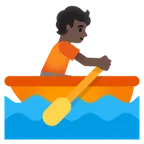 person rowing boat: dark skin tone per la piattaforma Google