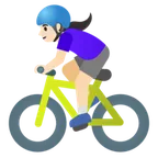 woman biking: light skin tone til Google platform
