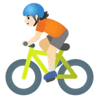 person biking: light skin tone untuk platform Google