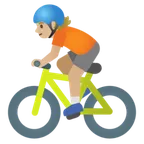 person biking: medium-light skin tone per la piattaforma Google