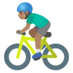 Google platformu için man biking: medium skin tone