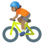 person biking: medium skin tone für Google Plattform