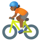 person biking: medium-dark skin tone per la piattaforma Google