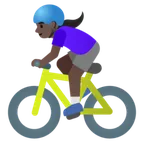 woman biking: dark skin tone لمنصة Google