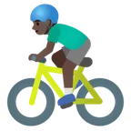 man biking: dark skin tone สำหรับแพลตฟอร์ม Google