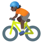 person biking: dark skin tone สำหรับแพลตฟอร์ม Google