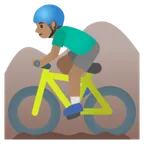 man mountain biking: medium skin tone pentru platforma Google