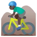 man mountain biking: dark skin tone per la piattaforma Google