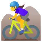 woman mountain biking لمنصة Google