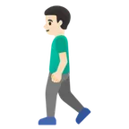 man walking: light skin tone for Google platform