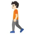person walking: light skin tone pentru platforma Google