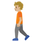 person walking: medium-light skin tone für Google Plattform