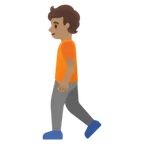 person walking: medium skin tone untuk platform Google