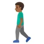 man walking: medium-dark skin tone til Google platform