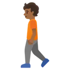 Googleプラットフォームのperson walking: medium-dark skin tone