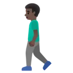 man walking: dark skin tone สำหรับแพลตฟอร์ม Google