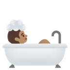 Google dla platformy person taking bath: medium skin tone