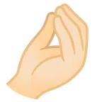 Google प्लेटफ़ॉर्म के लिए pinched fingers: light skin tone