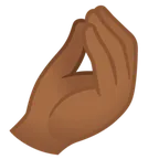 pinched fingers: medium-dark skin tone สำหรับแพลตฟอร์ม Google