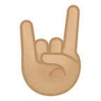 sign of the horns: medium-light skin tone per la piattaforma Google