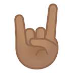 Google dla platformy sign of the horns: medium skin tone