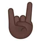 sign of the horns: dark skin tone untuk platform Google
