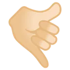 call me hand: light skin tone per la piattaforma Google