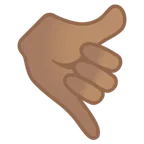 call me hand: medium skin tone untuk platform Google