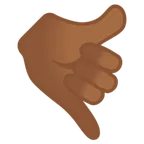call me hand: medium-dark skin tone per la piattaforma Google