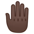 raised back of hand: dark skin tone für Google Plattform