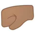 Google 플랫폼을 위한 left-facing fist: medium skin tone