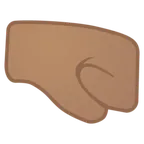 right-facing fist: medium skin tone untuk platform Google