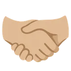 handshake: medium-light skin tone untuk platform Google