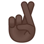 crossed fingers: dark skin tone für Google Plattform