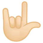 love-you gesture: light skin tone สำหรับแพลตฟอร์ม Google
