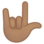 love-you gesture: medium skin tone alustalla Google