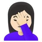 woman facepalming: light skin tone til Google platform