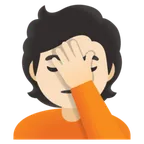 Google 플랫폼을 위한 person facepalming: light skin tone