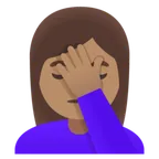 Google cho nền tảng woman facepalming: medium skin tone