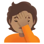 person facepalming: medium skin tone für Google Plattform
