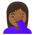 woman facepalming: medium-dark skin tone per la piattaforma Google