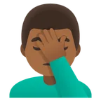 Google 플랫폼을 위한 man facepalming: medium-dark skin tone