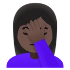 woman facepalming: dark skin tone pentru platforma Google