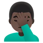 man facepalming: dark skin tone pentru platforma Google