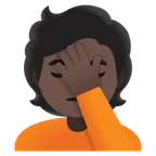 person facepalming: dark skin tone per la piattaforma Google