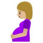 pregnant woman: medium-light skin tone untuk platform Google