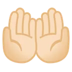 palms up together: light skin tone per la piattaforma Google