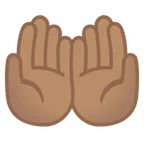 Google dla platformy palms up together: medium skin tone