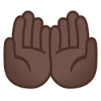 palms up together: dark skin tone สำหรับแพลตฟอร์ม Google