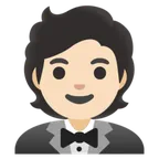 person in tuxedo: light skin tone สำหรับแพลตฟอร์ม Google